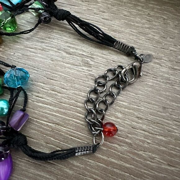 Premier Designs Rainbow Shell Beaded Statement Necklace - Picture 5 of 5